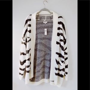Anthropologie Zebra Eyelash Cardigan